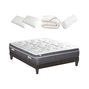 Bellecour Ensemble Matelas Mémoire de forme + Sommier + Accessoires 140x200 cm COLOMBE BELLECOUR