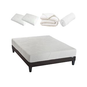 Olympe Literie Ensemble Matelas Mémoire de forme + Sommier + Accessoires 160x200 cm OSLO OLYMPE LITERIE