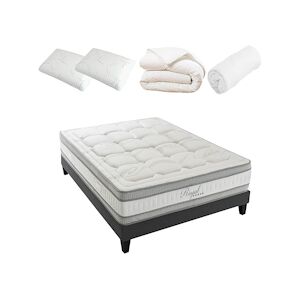 Ensemble Matelas Mémoire de forme + Sommier + Accessoires 180x200 cm ROYAL HYPSOM