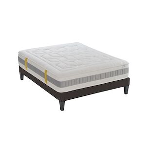 Bellecour Ensemble Matelas Mémoire de forme + Sommier Bois 180x200 cm GRAND HOTEL BELLECOUR