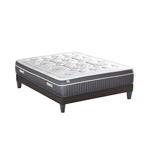 Bellecour Ensemble Matelas Mémoire de forme + Sommier Bois 180x200 cm COLOMBE BELLECOUR