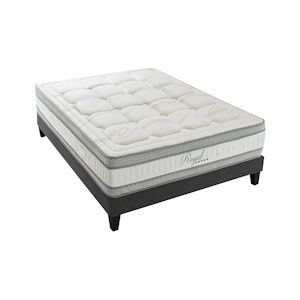 Ensemble   Matelas Mémoire de forme + Sommier Bois Mi-ferme 180x200 cm ROYAL HYPSOM - Publicité