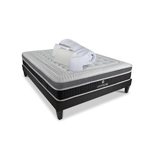 Ensemble Matelas Mémoire de forme + Sommier + Accessoires 140x190 cm ELEGANCE HYPSOM