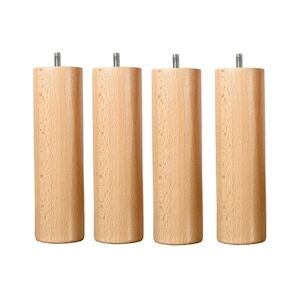 Jeu de pieds de lit cylindriques en bois (lot de 4) 30 cm ACCESSOIRES BELLECOUR - Publicité