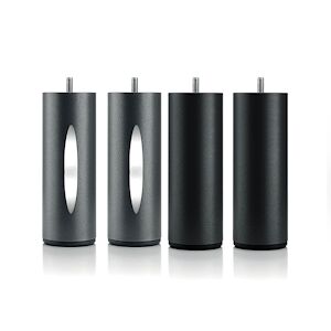 Jeu de pieds de lit cylindriques (2 lumineux + 2 métal Noirs) 16 cm ACCESSOIRES BELLECOUR - Publicité
