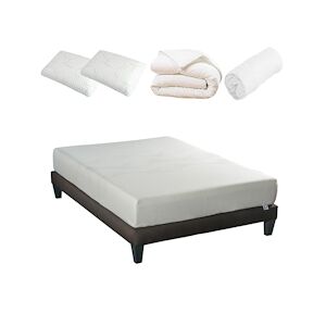 Olympe Literie Ensemble Matelas Mémoire de forme + Sommier + Accessoires 140x190 cm SENSITIVE OLYMPE LITERIE