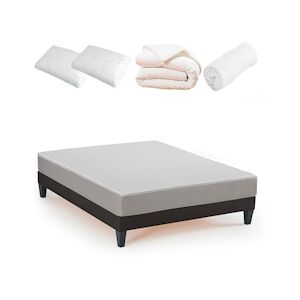 Bellecour Ensemble Matelas Mémoire de forme + Sommier + Accessoires 160x200 cm INSPIRATION BELLECOUR