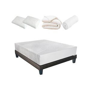 Bellecour Ensemble Matelas Mémoire de forme + Sommier + Accessoires 180x200 cm AINAY BELLECOUR