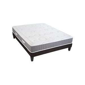 Olympe Literie Ensemble Matelas Mémoire de forme + Sommier Bois 140x190 cm INTUITION OLYMPE LITERIE