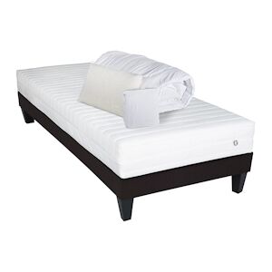 Ensemble  Matelas Latex Like + Sommier Bois + Accessoires 90x190 cm EGIO OLYMPE LITERIE - Publicité