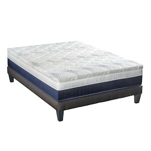 Ensemble   Matelas Memoire de forme + Sommier Bois 140x190 cm CASTELLANE BELLECOUR