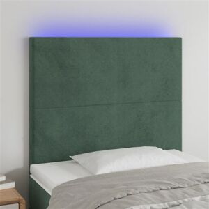 Non communiqué vidaXL Tête de lit à LED Vert foncé 80x5x118/128 cm Velours Vert - Publicité