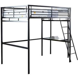 Vente-Unique Lit mezzanine CASUAL II - 140 x 190 cm - plateforme bureau - Anthracite Gris anthracite - Publicité