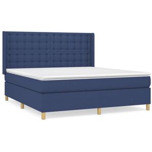 Non communiqué vidaXL Lit à sommier tapissier avec matelas Bleu 180x200 cm Tissu Bleu - Publicité