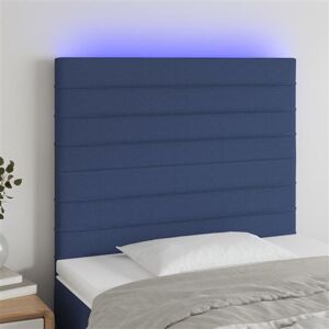 Non communiqué vidaXL Tête de lit à LED Bleu 80x5x118/128 cm Tissu Bleu - Publicité