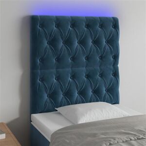 Non communiqué vidaXL Tête de lit à LED Bleu foncé 80x7x118/128 cm Velours Bleu - Publicité