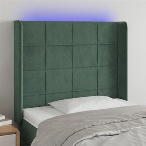 Non communiqué vidaXL Tête de lit à LED Vert foncé 83x16x118/128 cm Velours Vert - Publicité