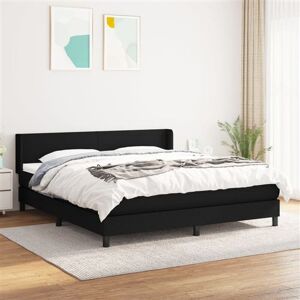 vidaXL Boxspringbett mit Matratze Schwarz 180x200 cm Stoff - Publicité