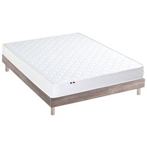 Non communiqué Ensemble Matelas Mousse Accueil Latex Initial Sommier En Kit Chene Clair 140x190 - Publicité