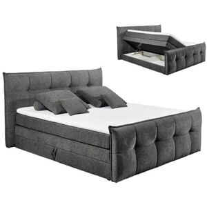 Non communiqué UB DESIGN Lit avec rangement Clifton 3 Boxspring 160x200cm Thor 19 Anthracite Anthracite - Publicité