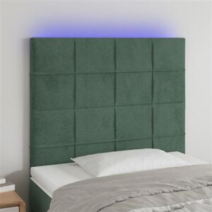 Non communiqué vidaXL Tête de lit à LED Vert foncé 80x5x118/128 cm Velours Vert - Publicité