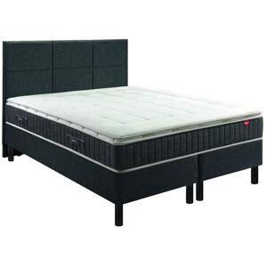 Non communiqué Ensemble boxspring surmatelas + matelas + sommier + tête de lit + pieds gris chiné Epeda ENCHANTEUR 200x200 - Publicité