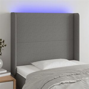 Non communiqué vidaXL Tête de lit à LED Noir 103x16x118/128 cm Tissu Noir - Publicité