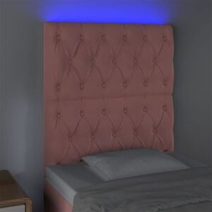 Non communiqué vidaXL Tête de lit à LED Rose 80x7x118/128 cm Velours Rose - Publicité