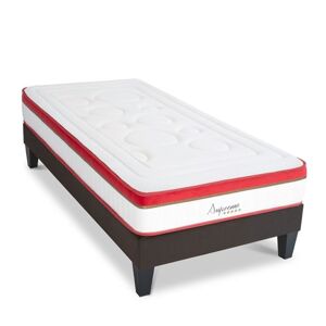 Non communiqué Matelas Suprême Mousse Haute densité Accueil Mémoire de forme et sommier tissu gris - 90 x190 cm - Publicité