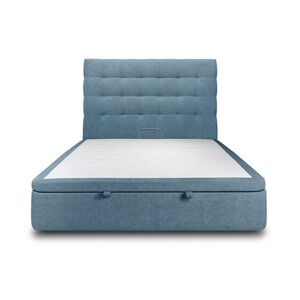 Non communiqué Lit coffre 180x200cm avec tête de lit capitonnee Tissu Bleu - Hauteur totale : 39cm Bleu océan - Publicité
