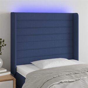 Non communiqué vidaXL Tête de lit à LED Bleu 83x16x118/128 cm Tissu Bleu - Publicité