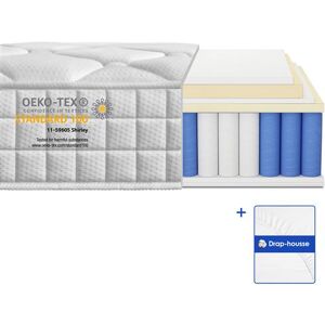 Non communiqué Matelas 90x190 Ressorts EnsachÉs, Matelas avec 7 Zones de Confort, Matelas Mousse Mémoire Adaptative, Ergonomique Hypoallergénique(90x190x25cm) - Publicité