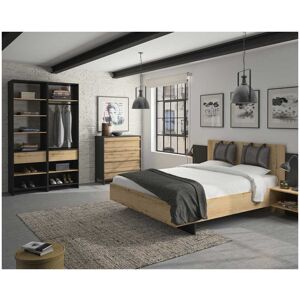 Tousmesmeubles Chambre Adulte Complète (160*200) N°2 - FIP - L 206 x l 255 x H 102 cm - Publicité