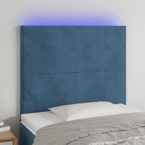 3122178 vidaXL Tête de lit à LED Bleu foncé 80x5x118/128 cm Velours - Publicité