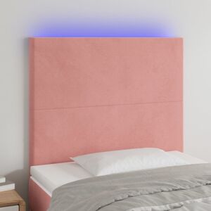 3122179 vidaXL Tête de lit à LED Rose 80x5x118/128 cm Velours - Publicité