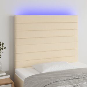 3122543 vidaXL Tête de lit à LED Crème 80x5x118/128 cm Tissu - Publicité