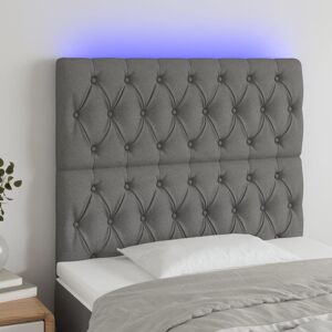 3122751 vidaXL Tête de lit à LED Gris foncé 100x7x118/128 cm Tissu - Publicité