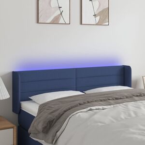 3123380 vidaXL Tête de lit à LED Bleu 147x16x78/88 cm Tissu - Publicité