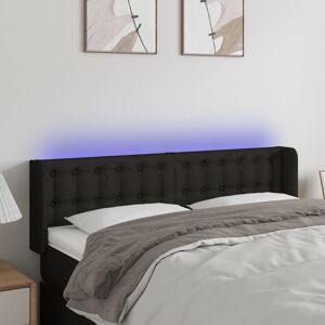 3123670 vidaXL Tête de lit à LED Noir 147x16x78/88 cm Tissu - Publicité