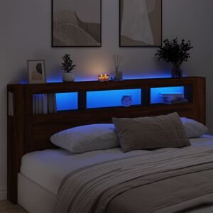 837378 vidaXL Tête de lit à LED chêne marron 220x18,5x103,5cm bois ingénierie - Publicité