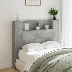 839241 vidaXL Armoire tête de lit avec LED gris béton 120x16,5x103,5 cm - Publicité