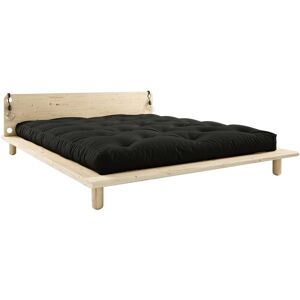 Karup Design Lit matelas double latex 160x200cm noir avec lampes de chevet bois clair Peek - Karup - Publicité