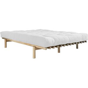 Sommier en bois clair et matelas Comfort naturel 140x200 Pace - Karup Design - Publicité