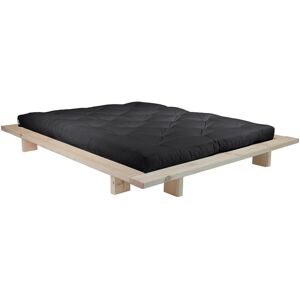 Sommier en bois brut et matelas Double Latex noir 160x200 Japan - Karup Design - Publicité