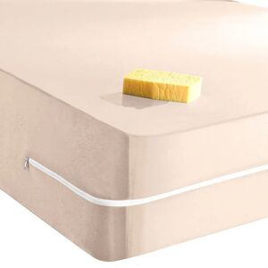 Blancheporte Housse matelas imperméable extensible - Blancheporte Beige Protège-matelas lit enfant : 60x120cm