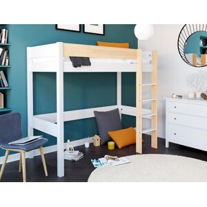 Chambrekids Lit mezzanine Landes Blanc et Bois massif