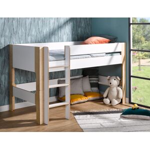 Chambrekids Lit mi-hauteur Natura 90x190 cm Blanc et Bouleau