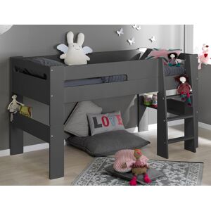 Chambrekids Lit mi-hauteur London Anthracite 90x190 + Matelas