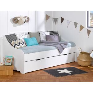 Chambrekids Lit banquette gigogne Calli Blanc 80x200 + 2 Matelas