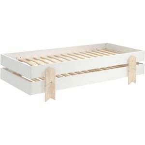 No name Cotinga - Lot de 2 lits enfants empilables en bois 90x200cm - Couleur - Blanc